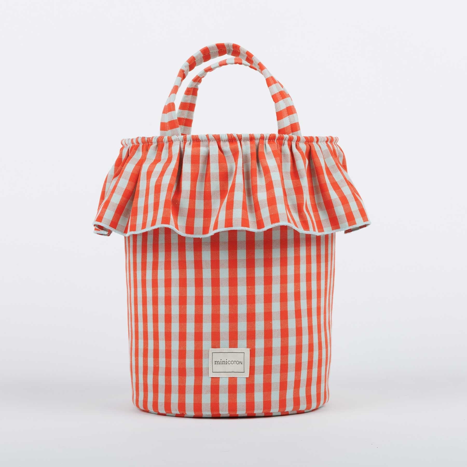 Basket Vichy - Coral + Aqua - Image 3