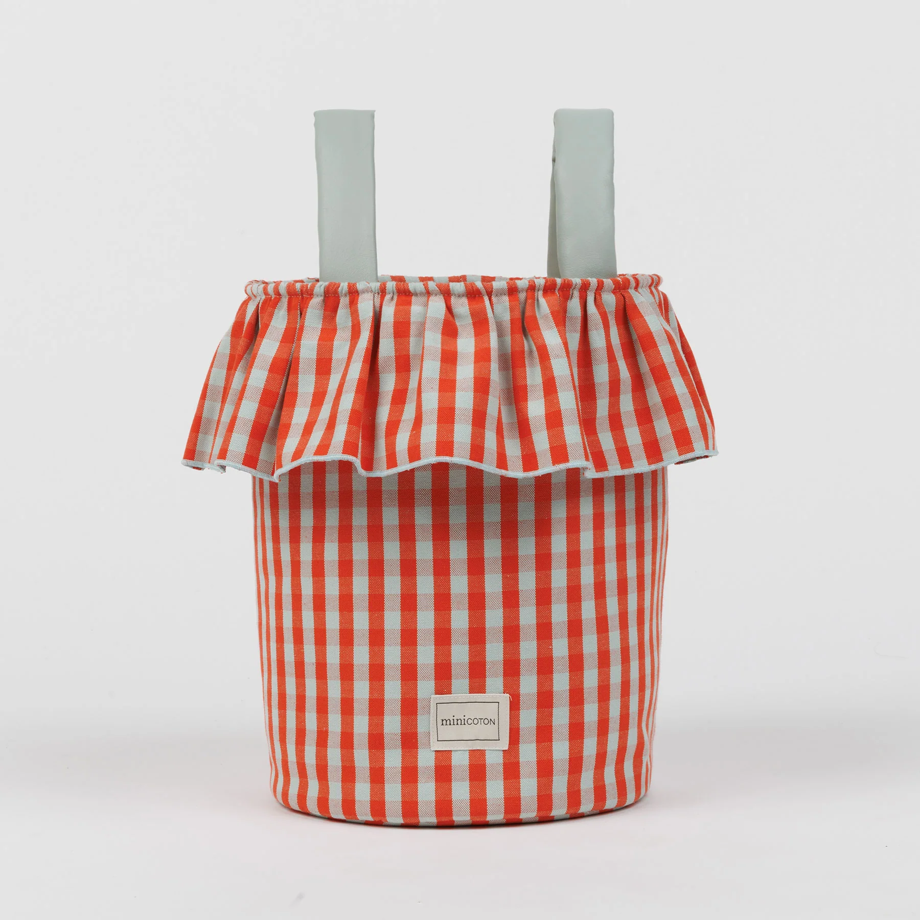 Basket Vichy - Coral + Aqua - Image 4