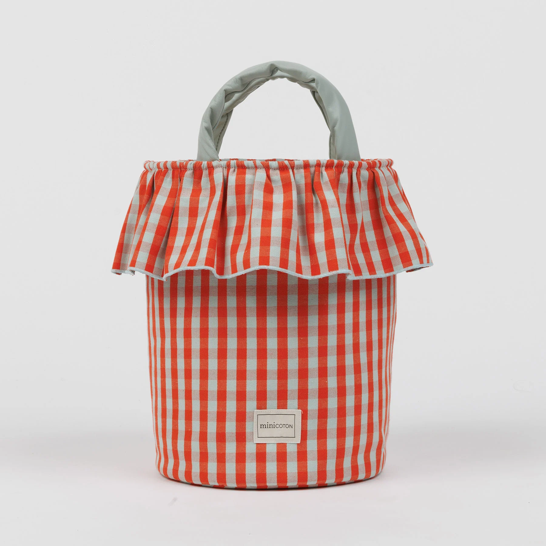 Basket Vichy - Coral + Aqua - Image 5