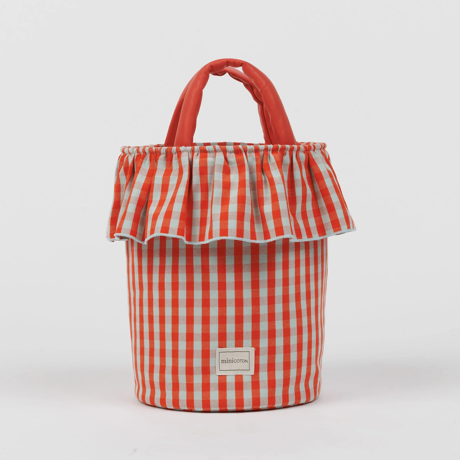 Basket Vichy - Coral + Aqua - Image 7