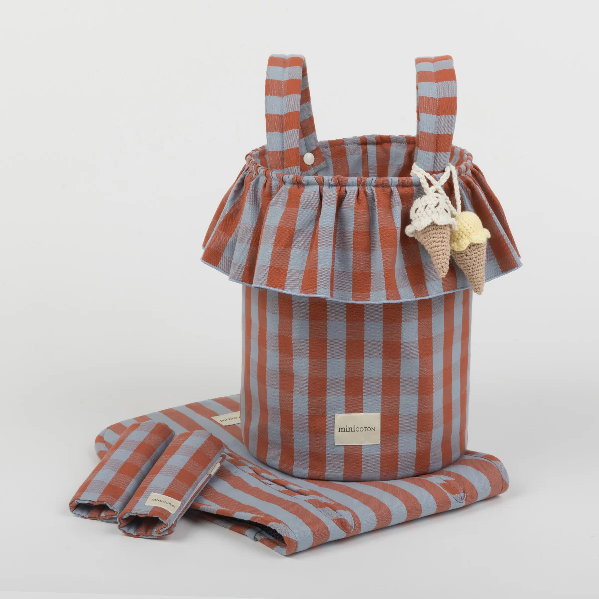 Basket Vichy - Red + Blue - Image 7