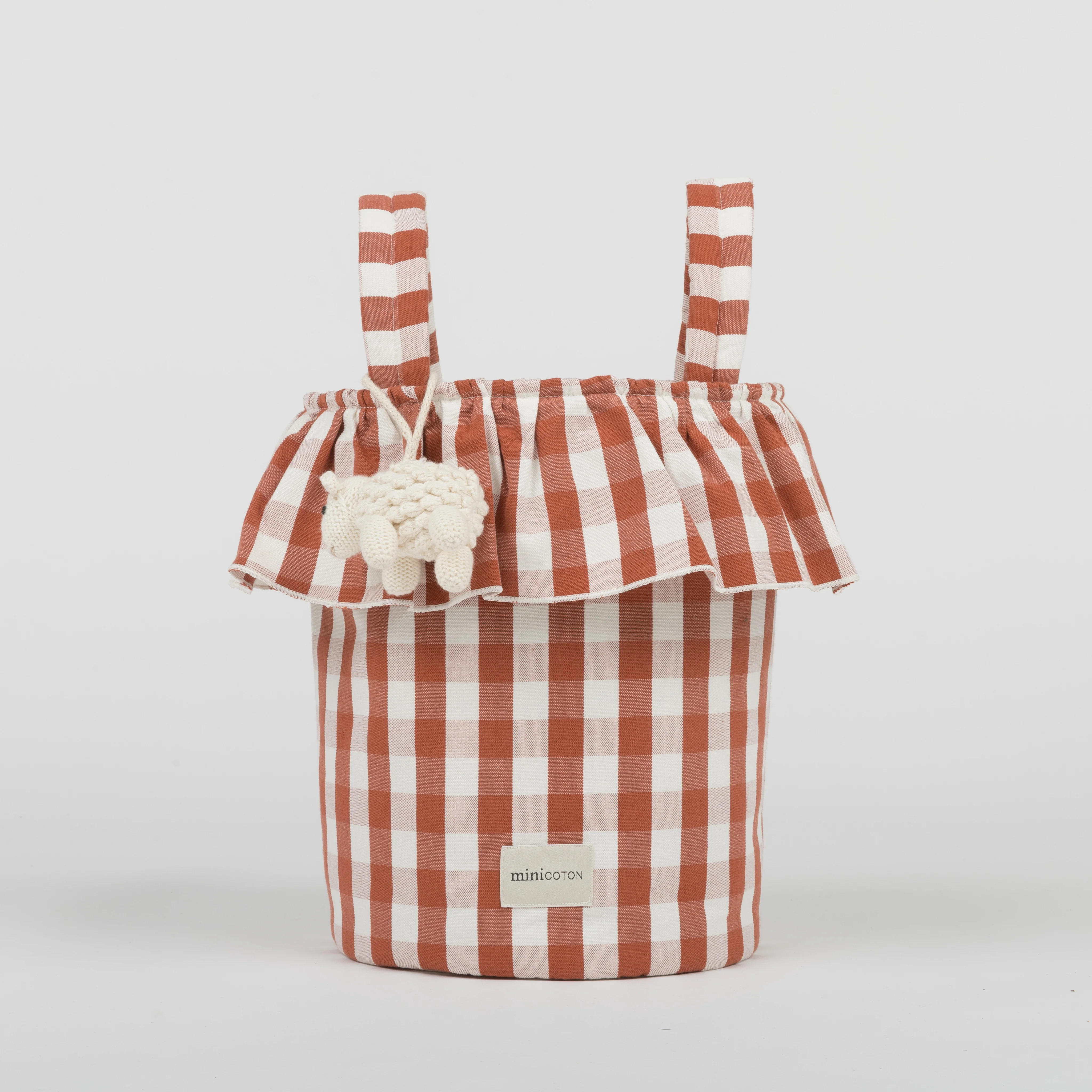 Basket Vichy - Red + Off White - Image 3