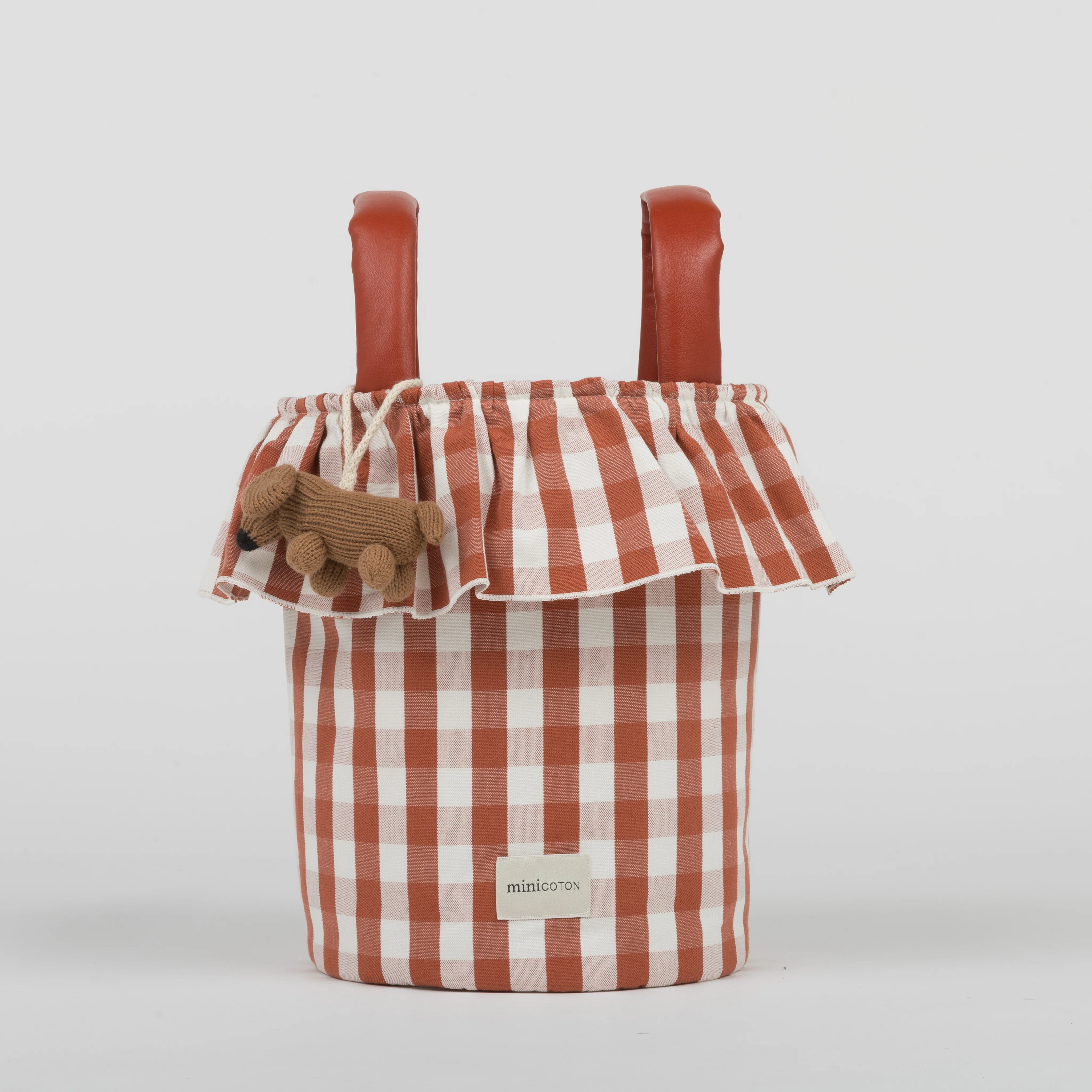 Basket Vichy - Red + Off White - Image 4