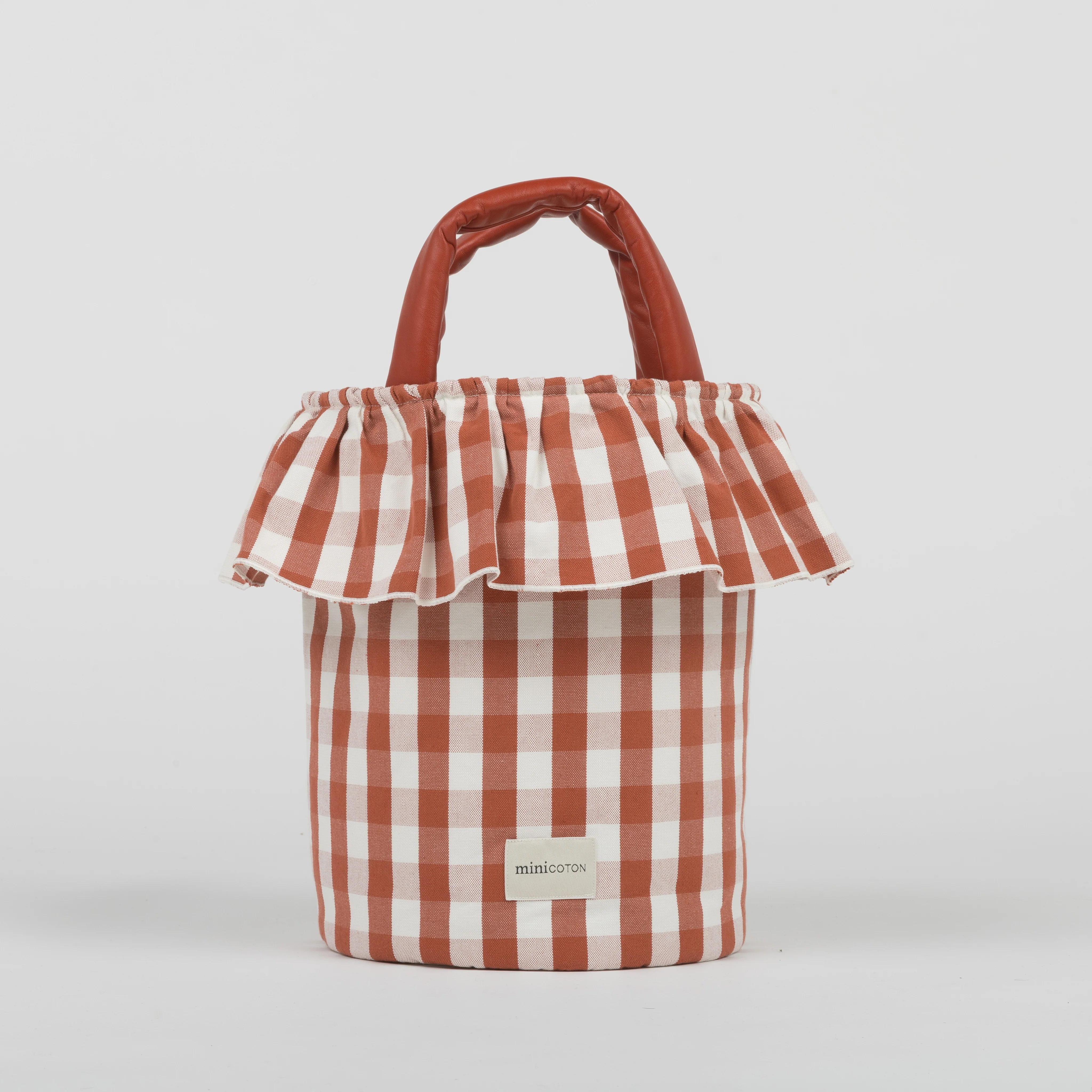 Basket Vichy - Red + Off White - Image 5