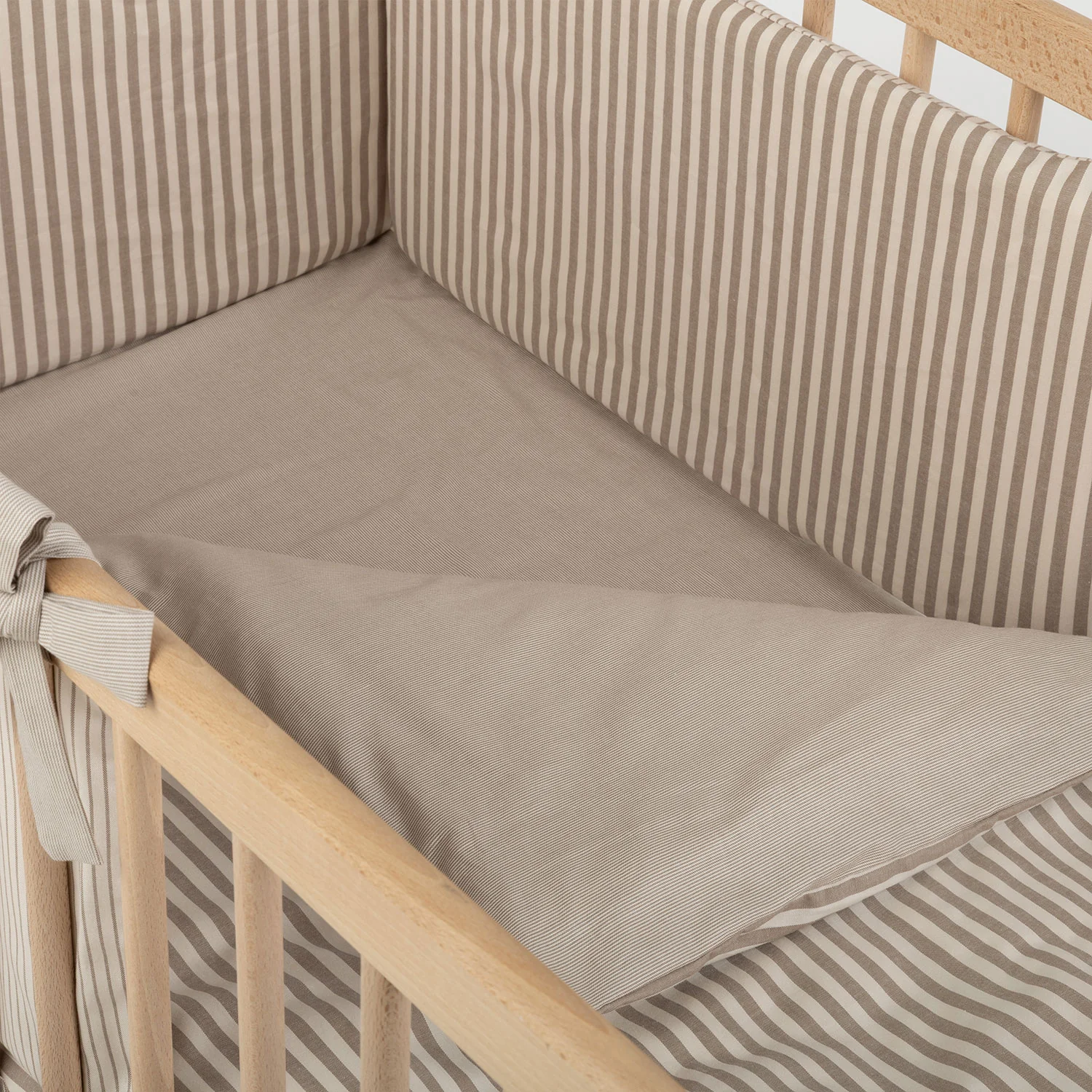 Funda Nórdica Reversible Cuna Beige Stripes - Image 2