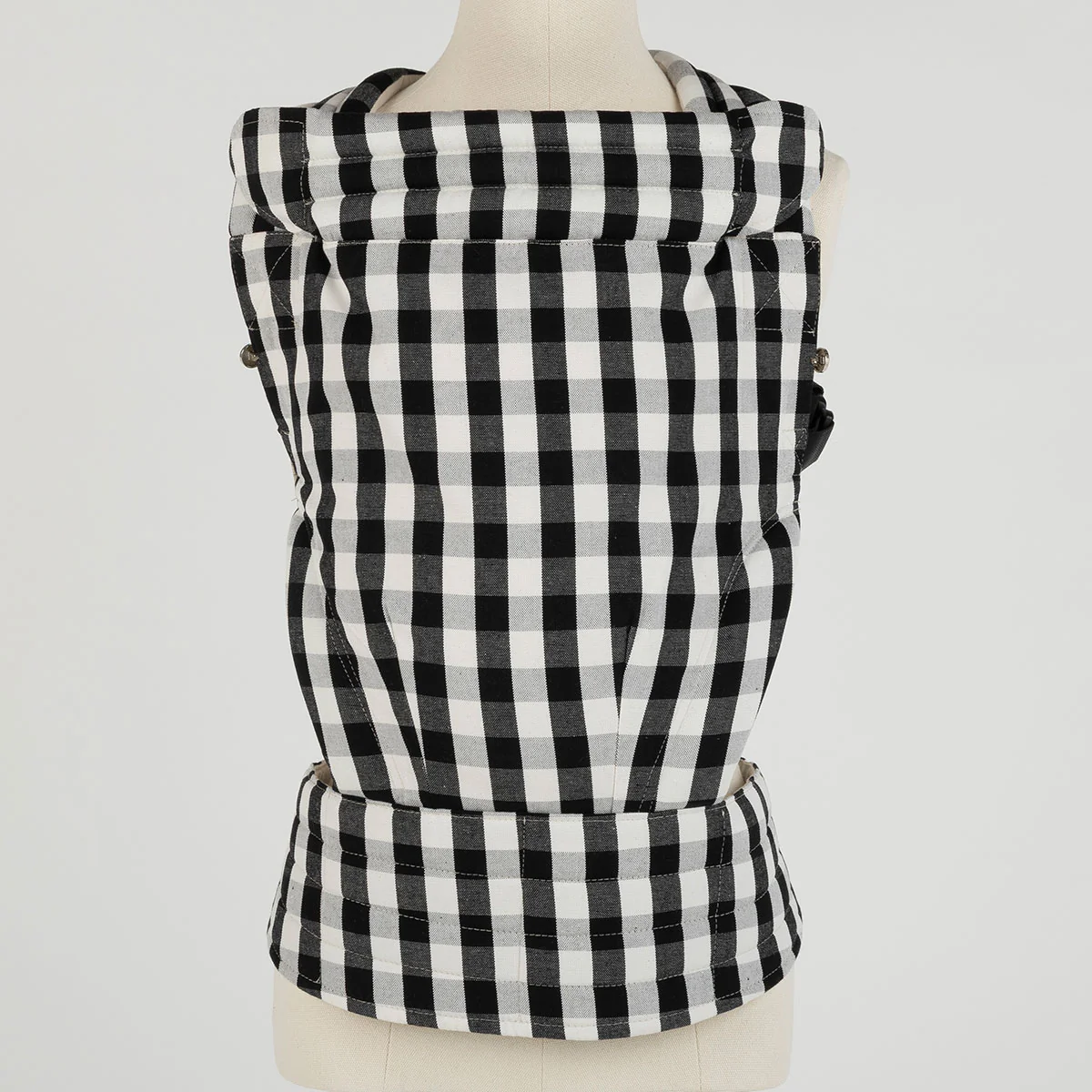 Mochila Portabebé Somomu® Vichy Negro + Blanco - Image 3