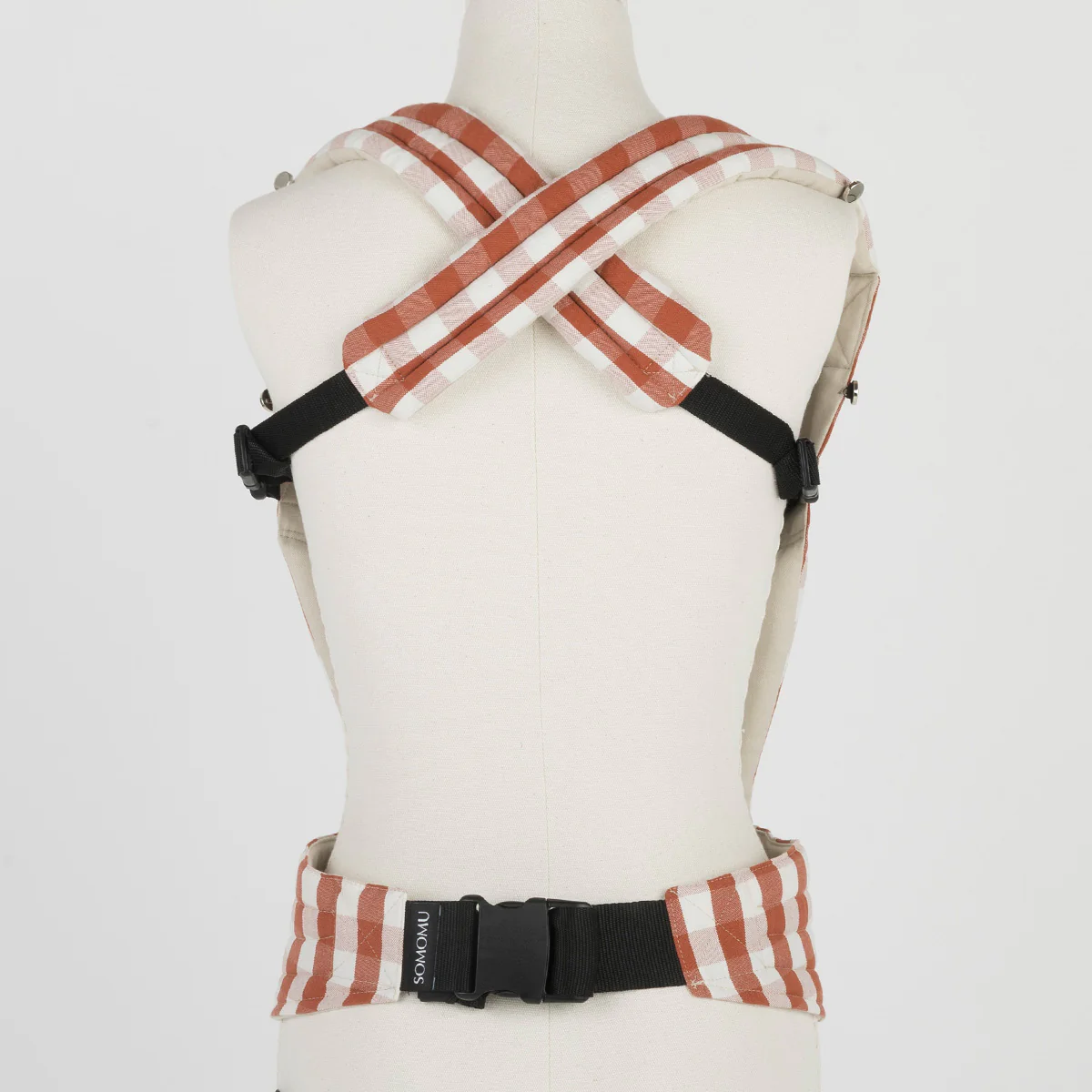 Mochila Portabebé Somomu® Vichy Red + Off White - Image 4