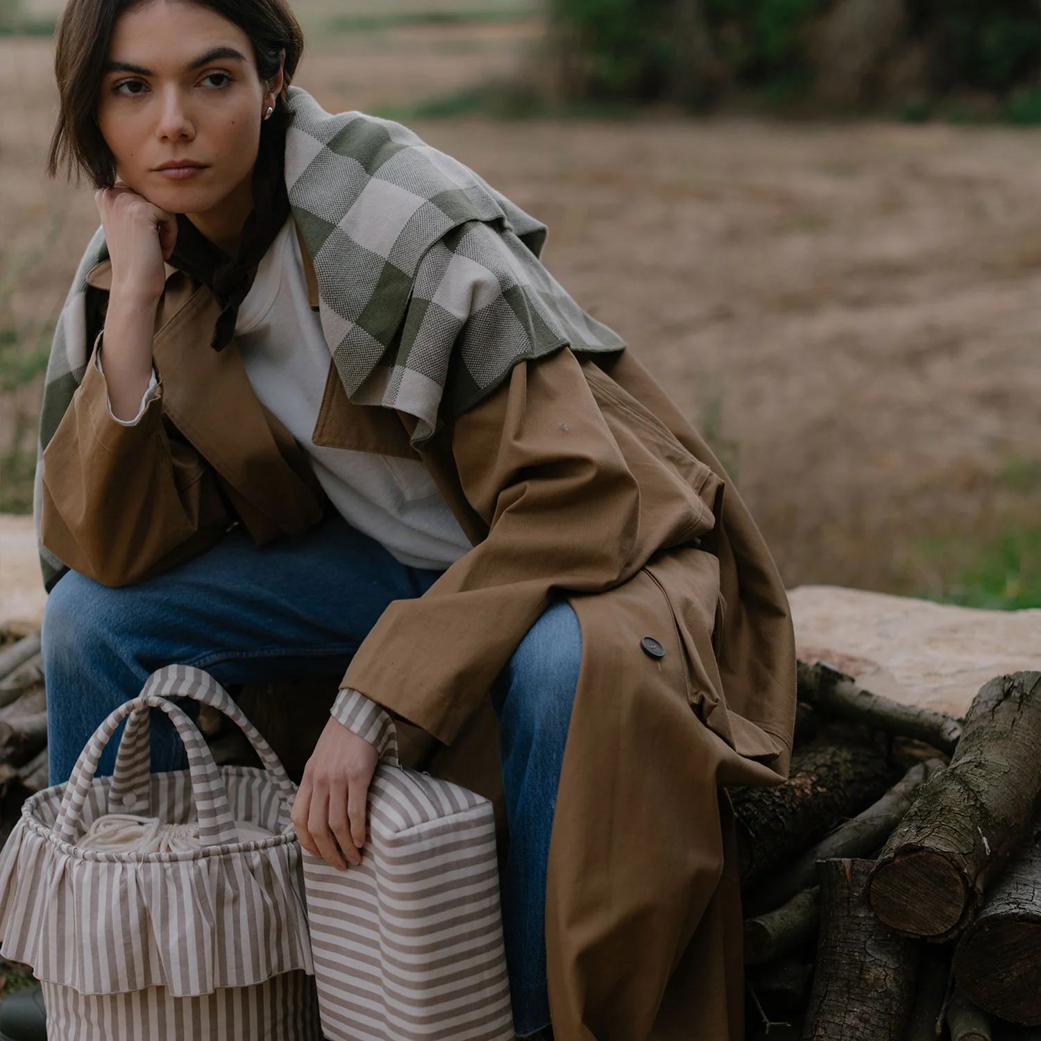 Set Neceseres Loop Beige Stripes - Image 2