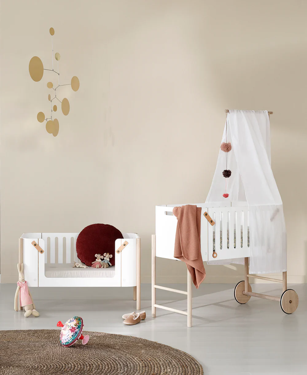 Oliver Furniture Wood Co-sleeper incl. bench conversion, white/oak - Image 3