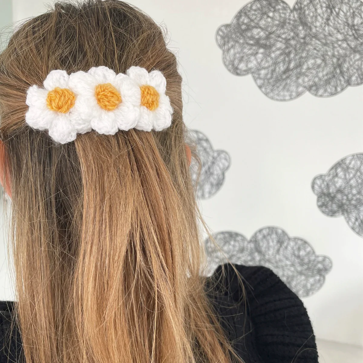 Pasador Crochet Blanco/Melange - Image 3